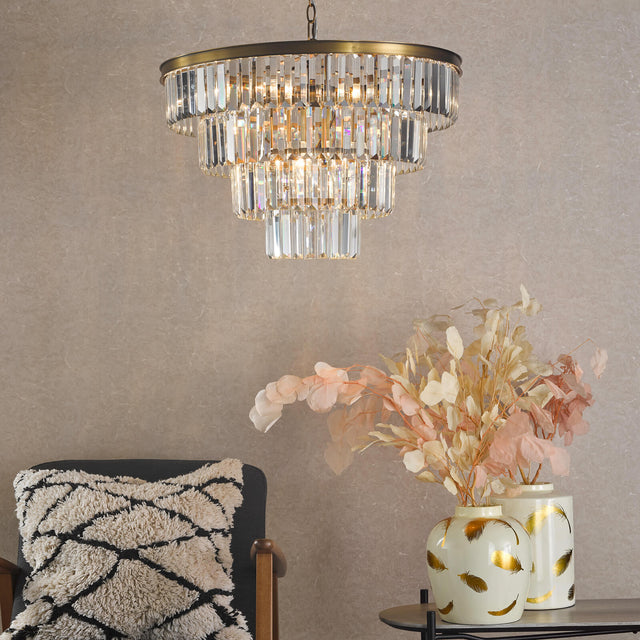 Rhapsody 6 Light Chandelier Crystal and Bronze