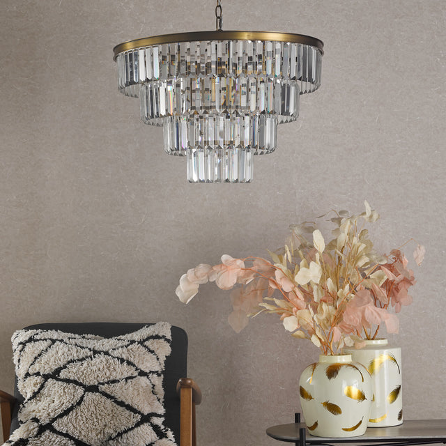 Rhapsody 6 Light Chandelier Crystal and Bronze