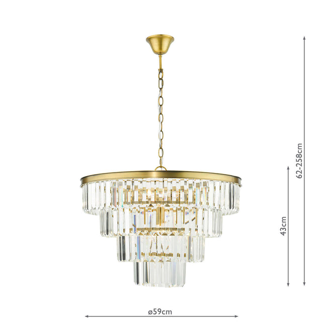 Rhapsody 6 Light Chandelier Crystal and Bronze