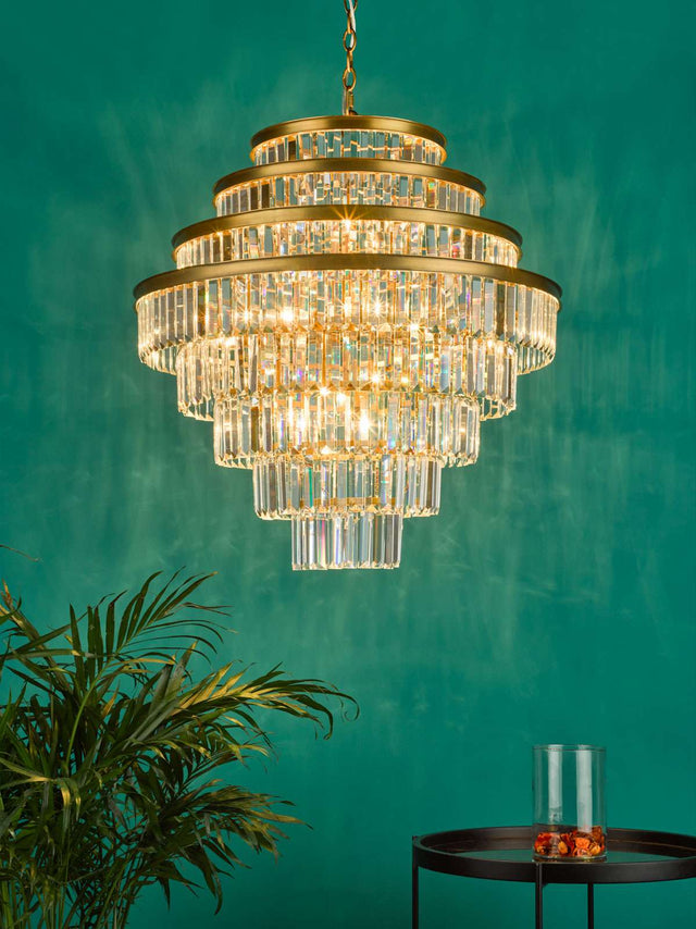 Rhapsody 12 Light Chandelier Bronze Crystal