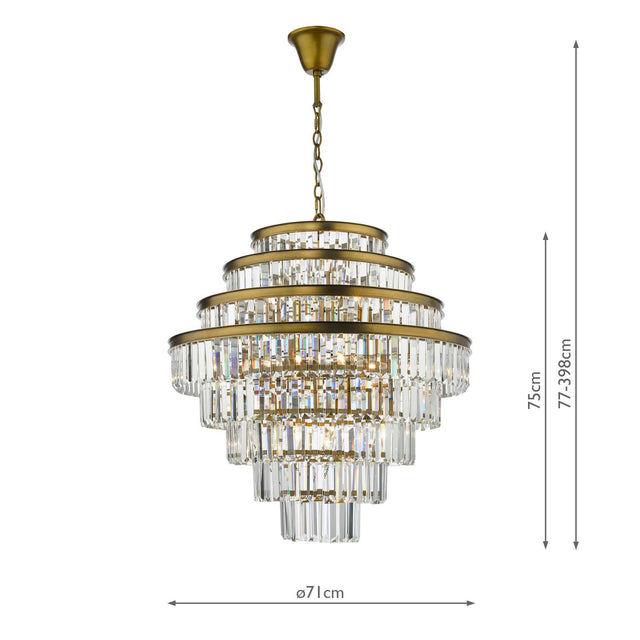 Rhapsody 12 Light Chandelier Bronze Crystal