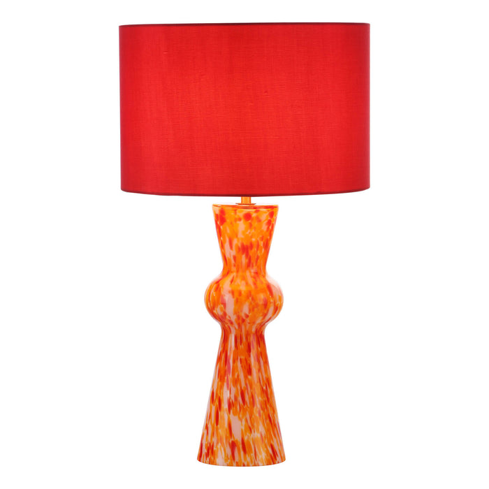 Rheneas Table Lamp Red Glass With Shade
