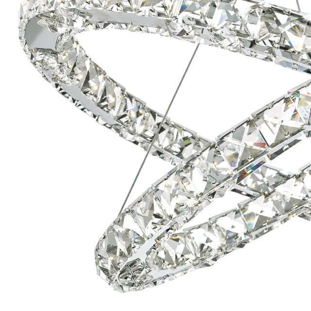 Roma 2 Tier Pendant Polished Chrome Crystal LED
