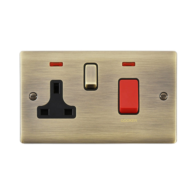 45A DP Cooker Switch with 13A Socket with Neon