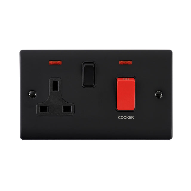 45A DP Cooker Switch with 13A Socket with Neon
