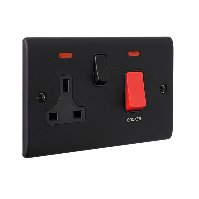 45A DP Cooker Switch with 13A Socket with Neon