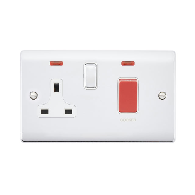 45A DP Cooker Switch with 13A Socket with Neon