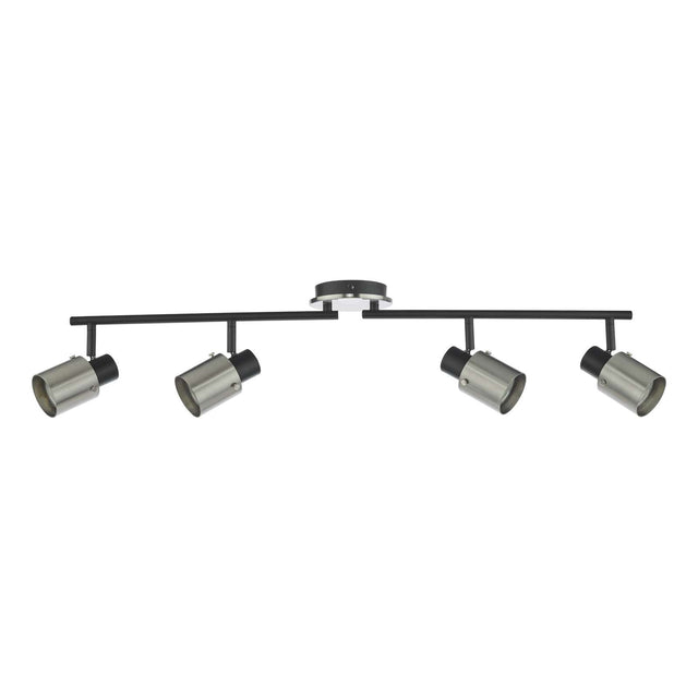 Ryan 4 Light Bar Spotlight Brushed Nickel Matt Black