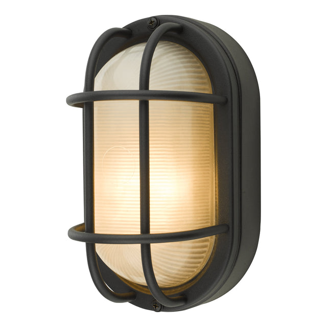 Salcombe Oval Outdoor Wall Light Matt Black IP44