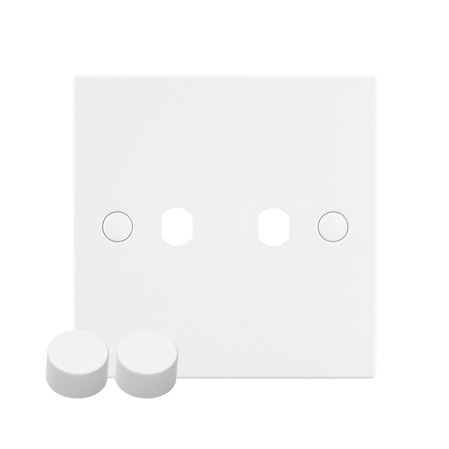 2G Dimmer Plate With Dimmer Caps
