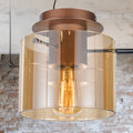 Amber Vintage Style Glass Surface Fitting