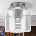 Aluminum Finish Vintage Style Clear Glass Surface Light