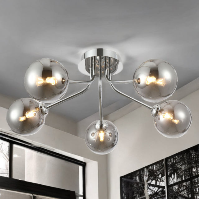 Polished Chrome Finish W/ Smoke Glass Suzie Surface Fitting
