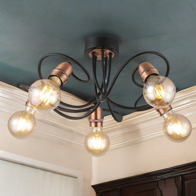 Black W/ Copper Trias Surface Fitting (Lamp Not Included)