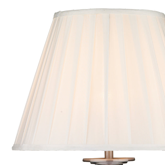 Siam Table Lamp Satin Chrome With Shade (Multipack)