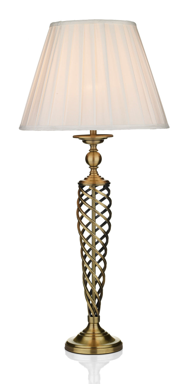 Siam Table Lamp Antique Brass With Shade