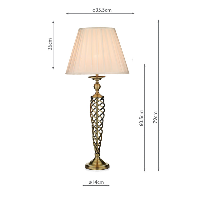 Siam Table Lamp Antique Brass With Shade