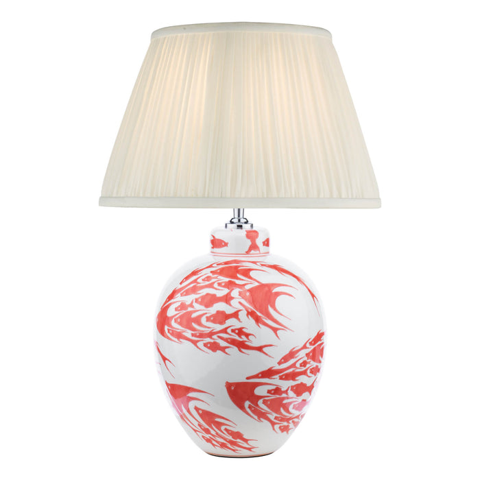 Simone Ceramic Table Lamp Coral & White Fish Pattern Base Only