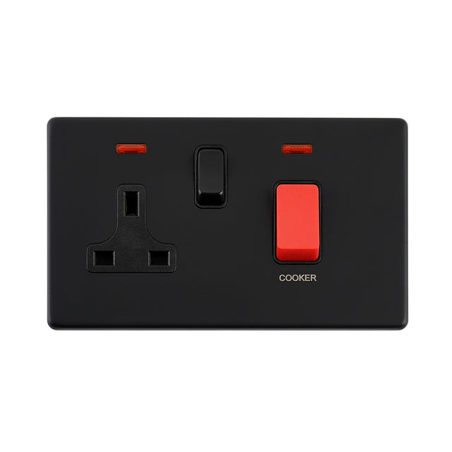45A DP Cooker Switch with 13A Socket with Neon