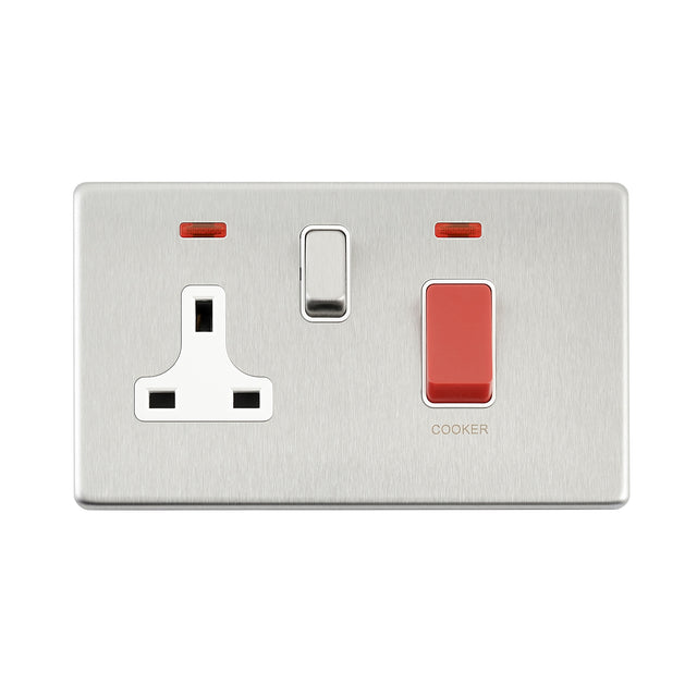 45A DP Cooker Switch with 13A Socket with Neon