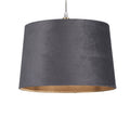 Velvet Drum Shade 30Cm Charcoal