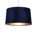 VELVET DRUM SHADE 40CM NAVY
