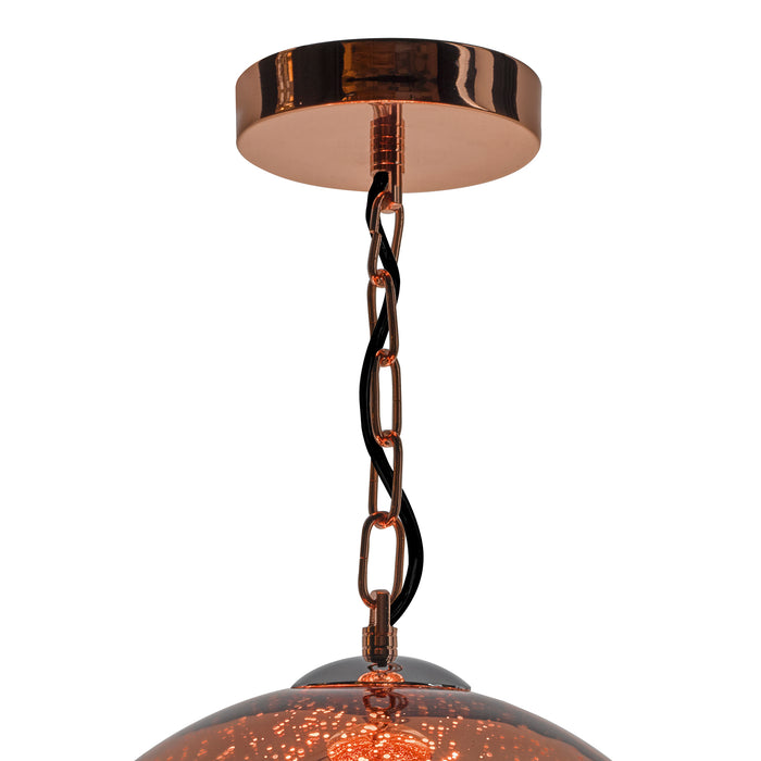 Speckle 1 Light Electro Plated Pendant Copper Finish