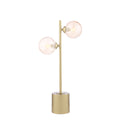 Spiral 2Lt Table Lamp Gold Complete With Twisted Ball Gls Amber