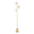 Spiral 3Lt Floor Lamp Gold Complete With Twisted Ball Gls Amber 150Mm