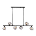 Spiral 6Lt Bar Pendant Black Complete With Organic Ball Gls Smoked