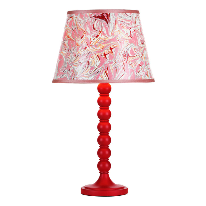 Spool Table Lamp Gloss Red Base Only