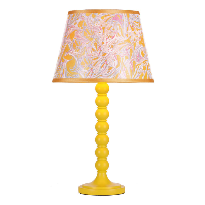 Spool Table Lamp Gloss Yellow Base Only