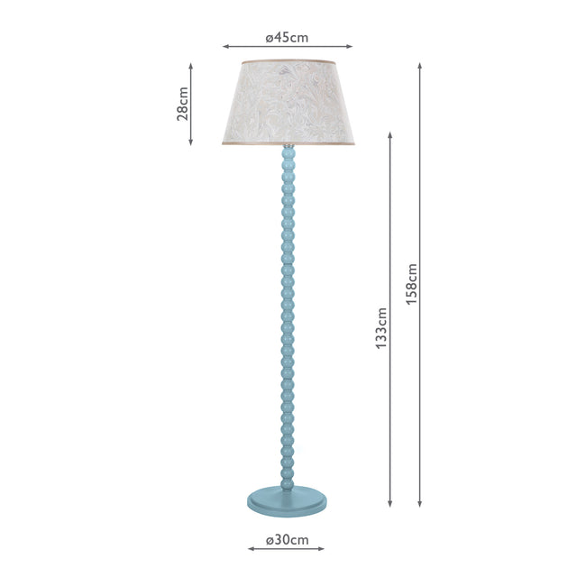 Spool Floor Lamp Blue Base Only