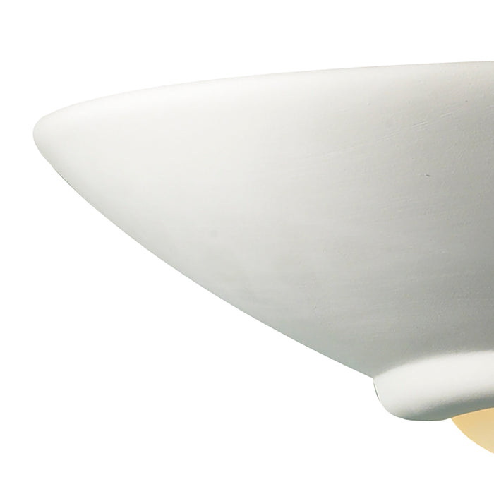 Stella Wall Light White Unglazed Ceramic Glass