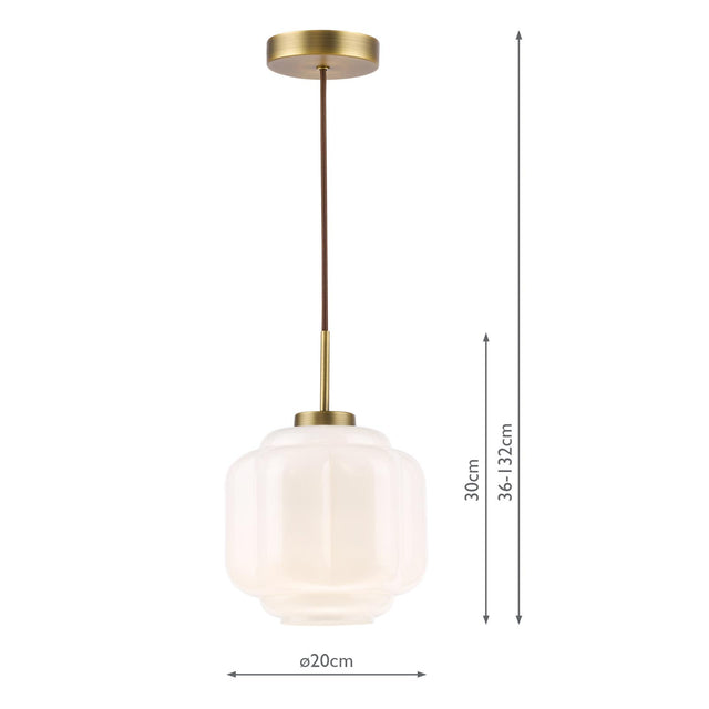 Summit Pendant Antique Brass and Smoked Glass