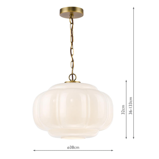 Summit 8 Light Pendant Antique Brass and Smoked Glass