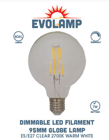 FILAMENT G95 DIMMABLE 7.5W ES