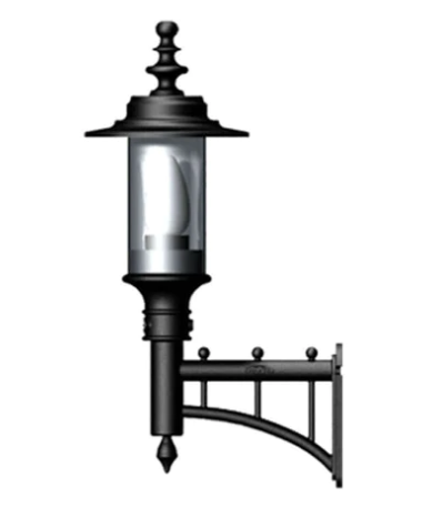 Georgian style wall light in cast iron and steel 0.58m