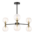 Takara 6Lt Semi Flush Black Brnz Complete With Twisted Ball Gls Amber