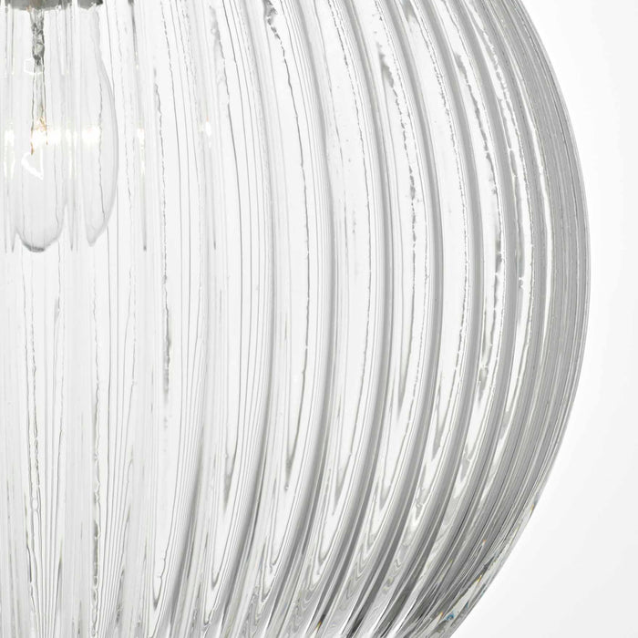 Tamara Pendant Satin Nickel & Ribbed Glass