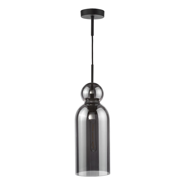 Tao Pendant Matt Black and Smoked Glass