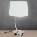 Tenaya Satin Nickel T/L C/W White Linen Shade