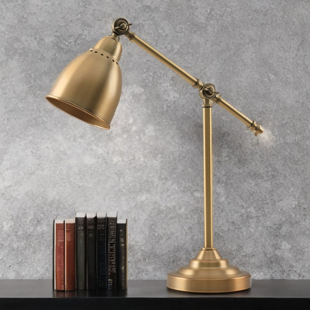 This Satin Brass Lamp Is Ideal For Reading, Studying, Or Adding Ambient Light To A Room. Its Combination Of Functionality And Elegance Makes It A Popular Choice For Both Residential And Commercial Spaces.