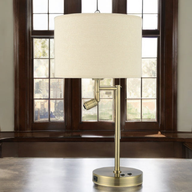 Antique Brass W/ Oatmeal Shade Ashley Table Lamp