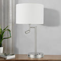 Satin Nickel W/ White Shade Ashley Table Lamp