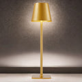 Rechargeable Brushed Gold Finish 5W Led Table Lamp - Dimmable, Touch-Controlled Light For Bedroom & Dining Ambiance