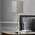 Polished Nickel Metal/Crystal C/W Grey Linen Shade