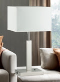 Satin Nickel W/ Cream Shade Ultra Lounge Dunmore Table Lamp