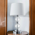 Chrome & Crackle Glass Table Lamp