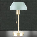 Bella Brass Table Lamp C/W Green Dome Shade